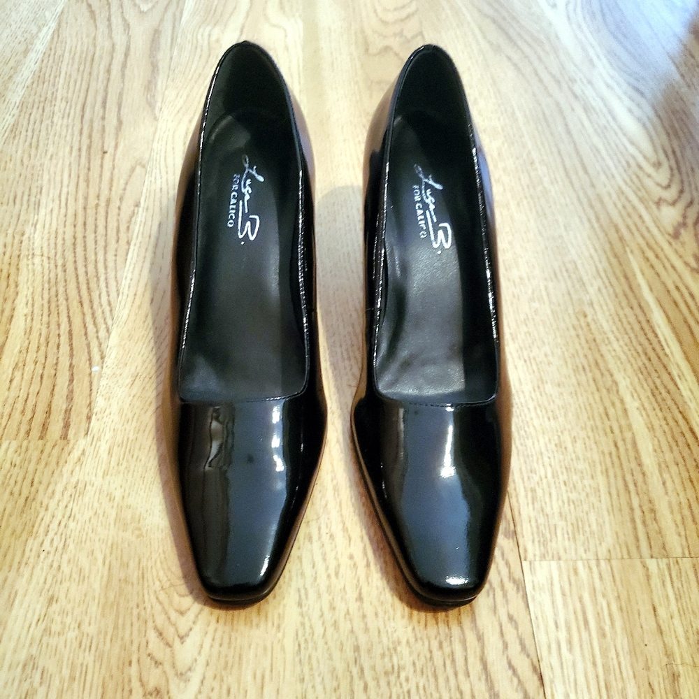 Luca B black patent leather chunk heel 6.5 - Picture 2 of 7